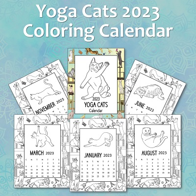 Yoga Cats 2023 Coloring Calendar